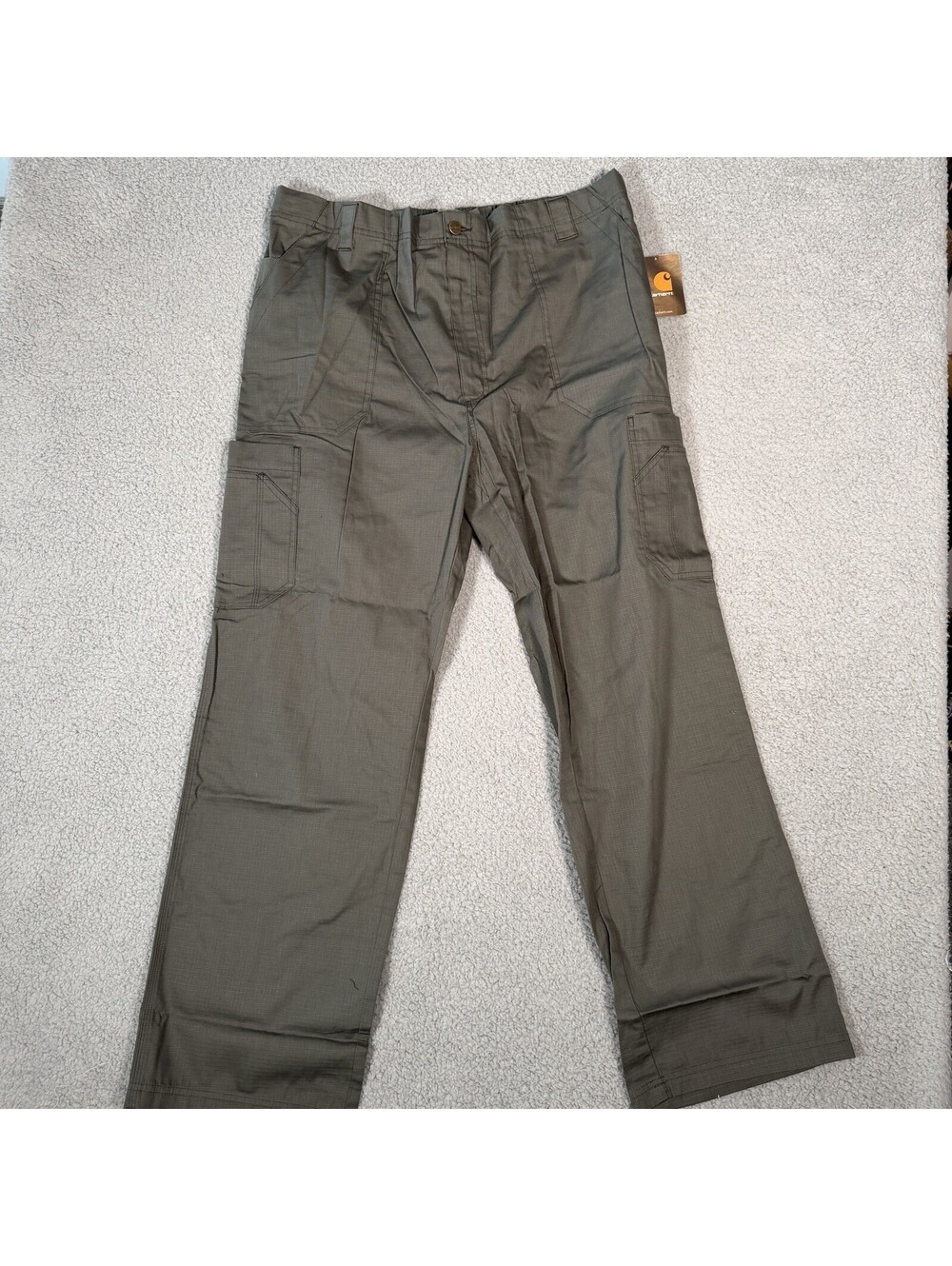 Carhartt Mens Ripstop Cargo Scrub Pants Olive Green XL Regular C54108A Stretch